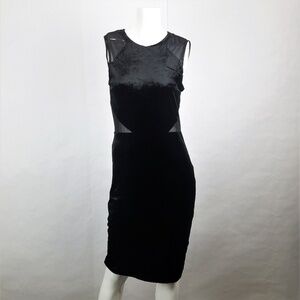 French Connection Black Viven Velvet Body-Con Dress NWT Size 6